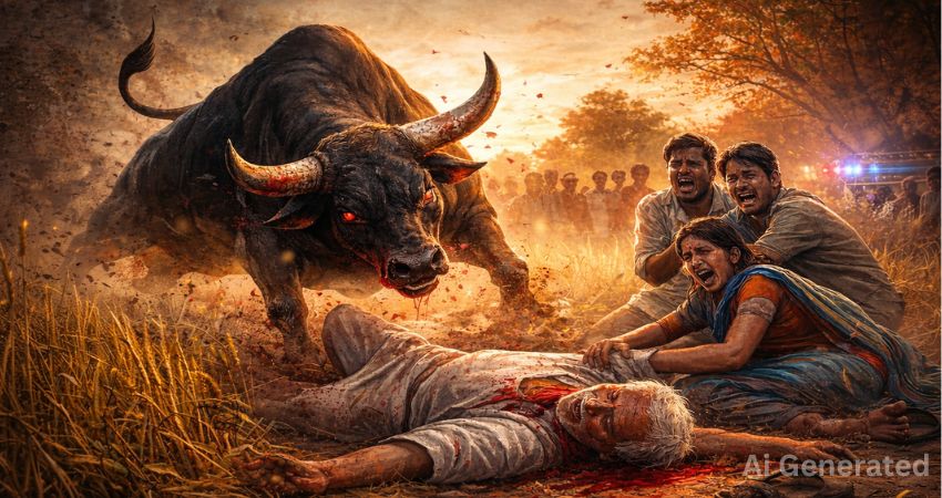 औरैया में सांड का तांडव