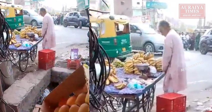 फलों के ठेले के पास पेशाब करते विक्रेता का वीडियो वायरल