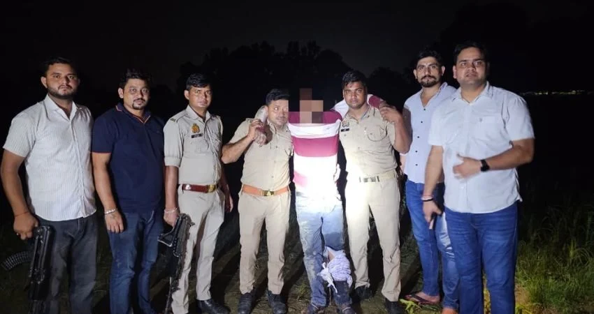 औरैया में 25 हजार के इनामी गोवध आरोपी की पुलिस से मुठभेड़